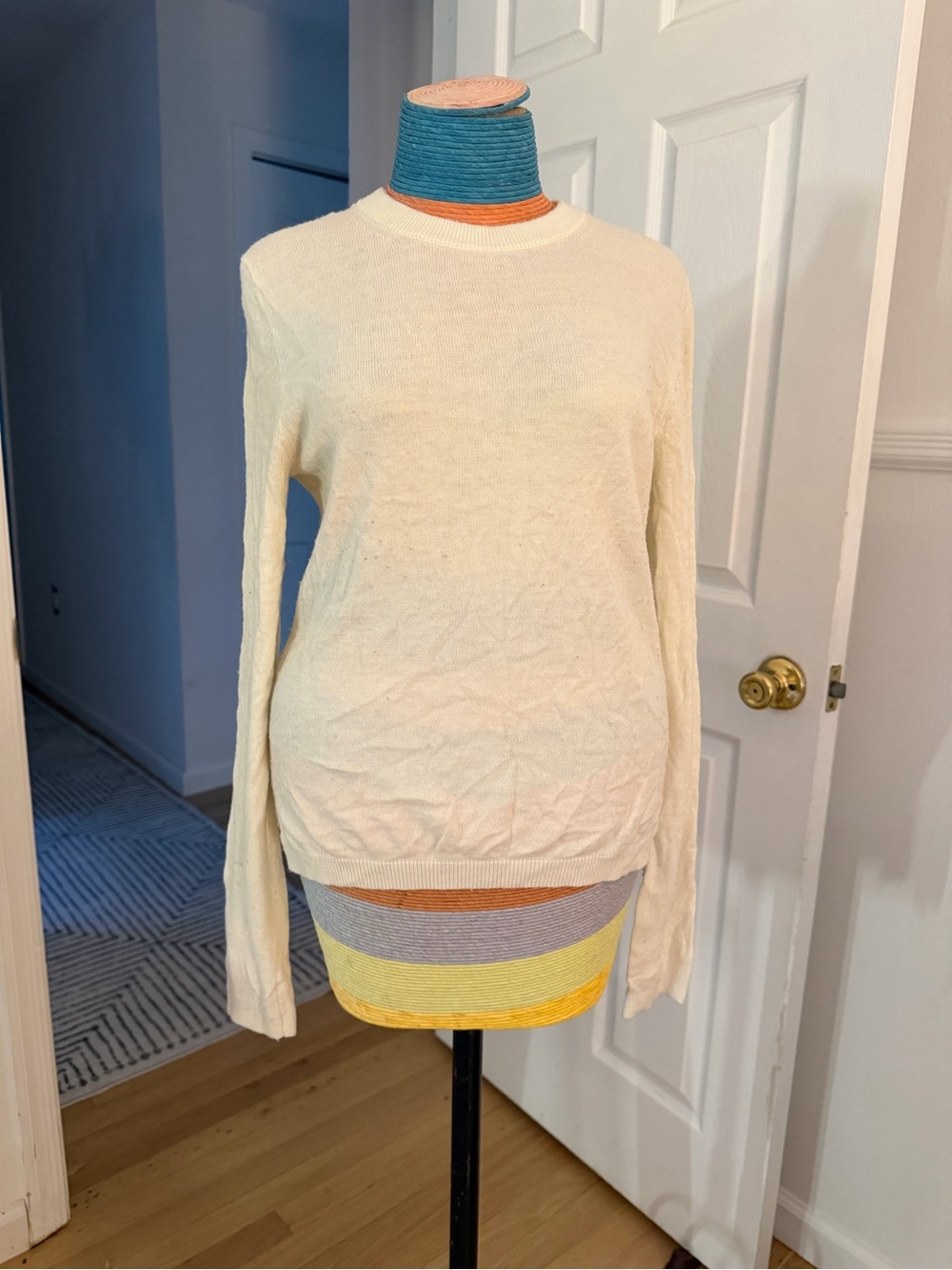 Chelsea28 Cream Crewneck Sweater - Lightweight Knit